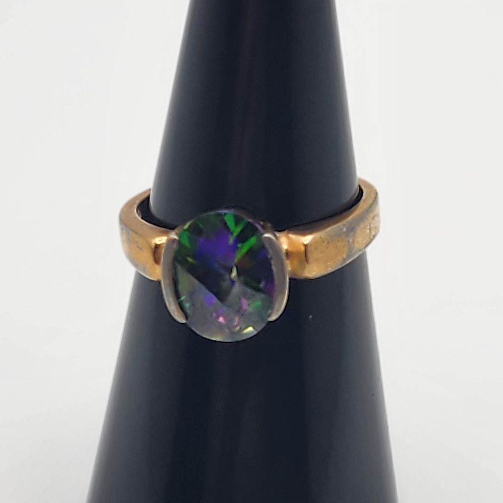18K GERSC Rainbow Glass Ring (7.25)